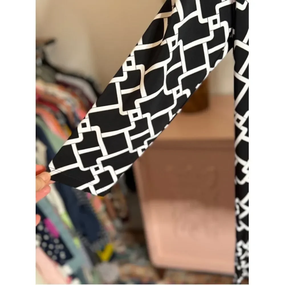 Women's Michael Kors Black & White Geometric Dress‎ Size M